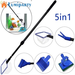 Lumiparty 5-in-1 ชุดแปรงทําความสะอาด พร้อมด้ามจับยาว สําหรับทําความสะอาดตู้ปลา