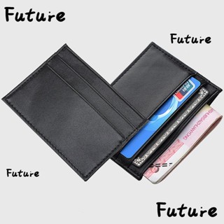 Future กระเป๋าใส่บัตร หนัง PU ขนาดเล็ก กันน้ํา สีพื้น อเนกประสงค์