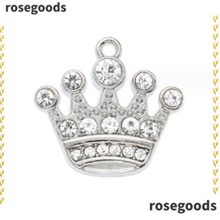 Rosegoods1 จี้รูปมงกุฎ สีเงิน สไตล์วินเทจ 21 มม. สําหรับทําเครื่องประดับ 48 ชิ้น