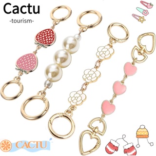 Cactu สายโซ่โลหะ ต่อขยายกระเป๋าสตางค์ ลายดอกไม้ สีทอง DIY 4 ชิ้น