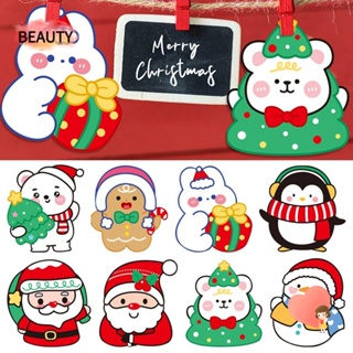 Beauty การ์ดอวยพร ลายการ์ตูน Merry Christmas น่ารัก พับได้ สร้างสรรค์ 5 ชิ้น