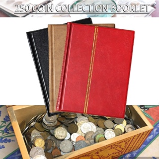 250 Pocket Coin Album 10 Page Leather Coin Collection Book Penny Collecting Book