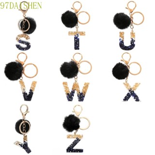 Daishen1 พวงกุญแจเรซิ่น ลายตัวอักษร A To Z 26 ตัวอักษร 26 ตัวอักษร สีดํา สําหรับของขวัญวันเกิด