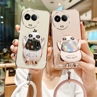 ใหม่ เคสป้องกันโทรศัพท์มือถือซิลิโคน แบบนิ่ม ลายเป็ด มีสายคล้อง สําหรับ Realme 11 11 C51 NFC 4G 5G 2023 11 C51 NFC 4G