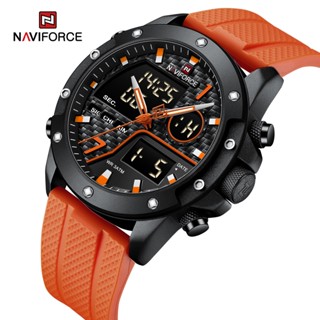 Naviforce ของแท้ นาฬิกาข้อมือแฟชั่น โครโนกราฟ เรืองแสง กันน้ํา อเนกประสงค์ สําหรับผู้ชาย