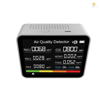 8 in 1 เครื่องตรวจจับความชื้นในอากาศ CO2 CO2 TVOC HCHO PM2.5 PM1.0 PM10 พร้อมฟังก์ชั่นเตือนภัย สําหรับบ้าน ออฟฟิศ รถยนต์ ขายดี 1