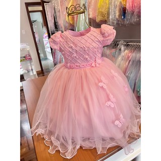 Vestido rosa bebe azul e pink jardim encantado bosque 1 a 3
