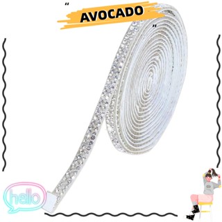 Avocarr ริบบิ้นคริสตัลเพชรเทียม 0.25 นิ้ว มีกาวในตัว สีขาว สําหรับงานปาร์ตี้วันเกิด 4 หลา