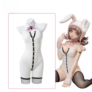 Danganronpa 2 ชุดคอสเพลย์อนิเมะ - Chiharu Nanami Bunny Girl ชุดเครื่องแต่งกาย พร้อมบอดี้สูทบิกินี่ เซ็กซี่ ถุงน่อง และหมวกกระต่าย