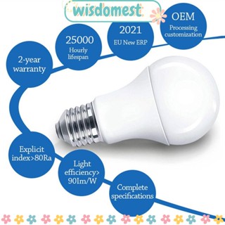 Wisdomest หลอดไฟ LED 6500K สีขาว สําหรับตกแต่งบ้าน