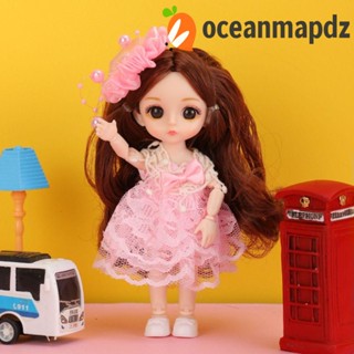 Oceanmapdz ตุ๊กตาเจ้าหญิง หูกระต่าย 3D ข้อต่อขยับได้ ปรับได้ 17 ซม. เพื่อความปลอดภัย สําหรับเด็กผู้หญิง