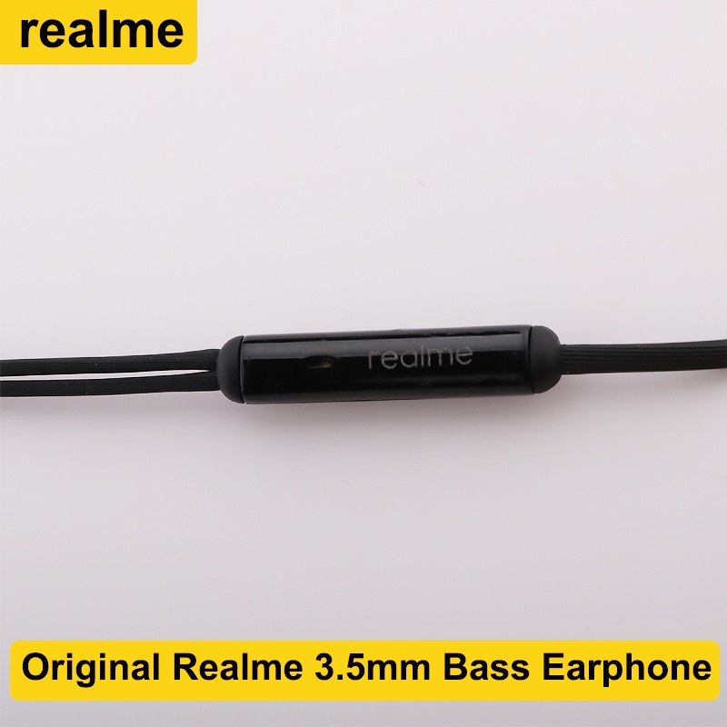 ส่งจากไทย Realme หูฟัง Buds 3.5 มม. แจ็คกลม 3.5mm มีสาย Narzo 20 30pro GT Neo 8 Q2i Q3i หูฟังแบบมีสายควบคุมพร้อมไมโครโฟน - รูปที่ 3