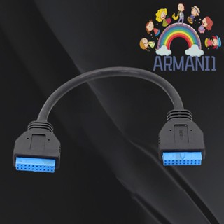 [armani1.th] อะแดปเตอร์ฮับขยาย USB 3.0 19PIN ถ่ายโอนข้อมูลเร็ว หนึ่งเป็นสองฮับ