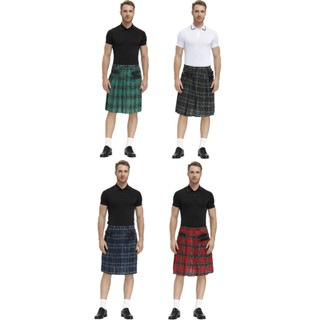 [0630]M-XL Tartan Skirt Scottish Festival Skirt Plaid Pleated Skirt Boys Skirt Stage Show Skirt  game wear role-playingComic  Animation  mens clothing performance wear stage wear