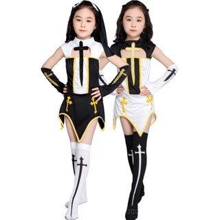 [0709]SZMRP-COS-G M-XL Halloween Costume Split Size Day Role Play Nun Suit Girls Clothing Costume Comic  Animation  Cosplay Gift  KEEP