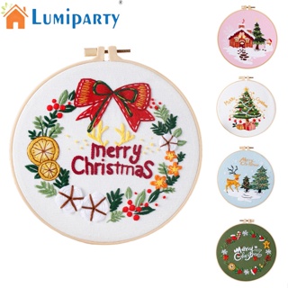 Lumiparty ชุดเย็บปักถักร้อย พร้อมสะดึง ปักลายคริสต์มาส สําหรับผู้หญิง