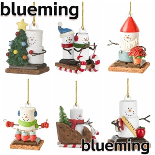 Blueming2 จี้อะคริลิค รูปสโนว์แมนน่ารัก ขนาดเล็ก สําหรับแขวนตกแต่งต้นคริสต์มาส