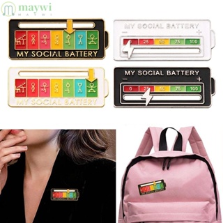 Maywi เข็มกลัด รูป My Social Battery เครื่องประดับ ของขวัญ สําหรับตกแต่งเสื้อผ้า