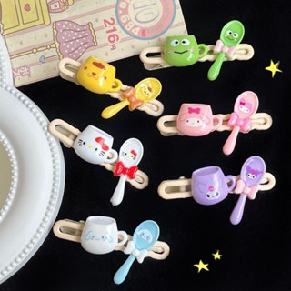 Cute Big Ear Dog Spoon Cup Hairpin Girls New Fun Girl Heart Clip Ins Sweet Cartoon Student Hairpin Hairpin