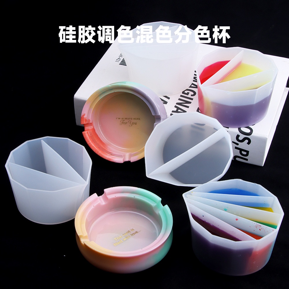 สินค้าใหม่ แม่พิมพ์ซิลิโคน คริสตัล สีตัดกัน คละสี สําหรับทําถ้วยกาว diy