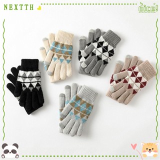 Nextth ถุงมือถัก หน้าจอสัมผัส กันลื่น สําหรับผู้ใหญ่ เหมาะกับฤดูหนาว