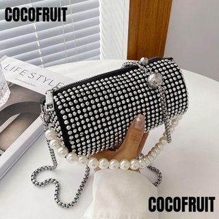 Cocofruit กระเป๋าสะพายไหล่ ทรงคลัทช์ ประดับพลอยเทียม สายโซ่