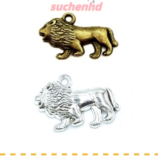 Suchenhd จี้รูปสิงโตโบราณ สีเงิน สําหรับทําเครื่องประดับ พวงกุญแจ