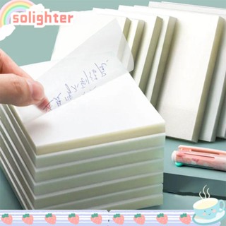 Solighter กระดาษโน๊ตมีกาวในตัว PET กันน้ํา สีโปร่งใส