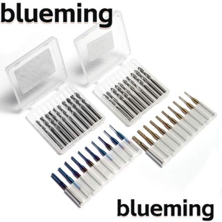 Blueming2 ดอกสว่านเราเตอร์ คาร์ไบด์ทังสเตนคาร์ไบด์ CNC 2 ฟลุต ก้าน 1/8 นิ้ว สีฟ้านาโน เคลือบไทเทเนียม สําหรับแกะสลัก