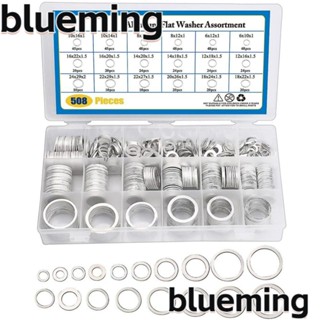 Blueming2 ปะเก็นปลั๊กระบายน้ํามัน ทรงกลม M6-M24 พร้อมกล่องเก็บ 18 ขนาด 508 ชิ้น