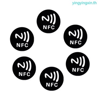 Yin สติกเกอร์ป้ายแท็ก NFC NTAG213 NFC213 โลหะ ทรงกลม 25 มม. สําหรับโทรศัพท์ NFC