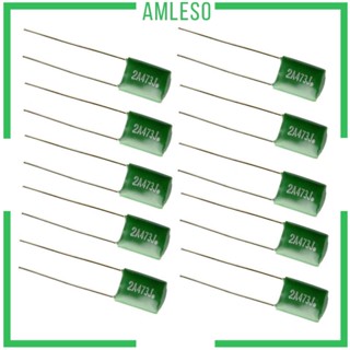 [Amleso] ตัวเก็บประจุ 0.047 2A473J สีเขียว สําหรับกีตาร์ไฟฟ้า เบส DIY 10 ชิ้น