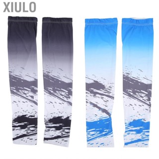 Xiulo Ice Silk Sleeves  Lengthen Breathable Cooling Arm Sleeves UV Sun Protection Pressure Relief Moisture Absorption for Travel Cycling