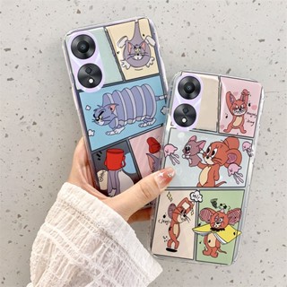 ใหม่ เคสโทรศัพท์มือถือแบบนิ่ม บางมาก ลายการ์ตูน Tom Cats and Mice ตลก สร้างสรรค์ สําหรับ OPPO A38 OppoA38 4G 2023