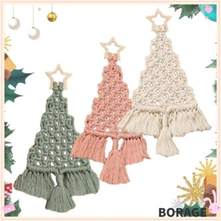 Borag เชือกผ้าฝ้าย แฮนด์เมด สําหรับต้นคริสต์มาส|ชุดอุปกรณ์ถักตกแต่งประตู DIY