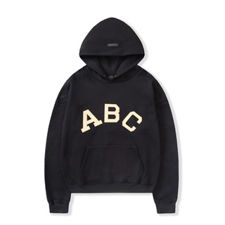 ขายดีที่สุด ESSENTIALS เสื้อกันหนาว แขนยาว มีฮู้ด พิมพ์ลายตัวอักษร ABC Flocking สําหรับผู้ชาย และผู้หญิง