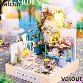 Valour ชุดบ้านตุ๊กตาไม้จิ๋ว DIY ของเล่น สําหรับเป็นของขวัญวันเกิด