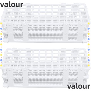 Valour ชั้นวางหลอดทดลอง พลาสติก 60 หลุม ประหยัดพื้นที่ สีขาว 16 มม. 60 หลุม 16 มม. 2 แพ็ค