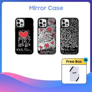 Casetify เคสโทรศัพท์มือถือแบบกระจกแข็ง ลายแสตมป์หัวใจ สําหรับ iPhone 11 12 13 14 15 Plus Pro Max