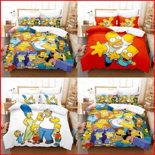 Yb1 ชุดเครื่องนอน ผ้าปูที่นอน ปลอกหมอน ผ้าห่ม ลาย The Simpsons BY1