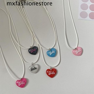 Mxfashione สร้อยคอโช้คเกอร์ จี้รูปหัวใจ บาร์บี้น่ารัก เรซิน Y2K สําหรับเด็กผู้หญิง