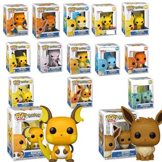 FUNKO โมเดลฟิกเกอร์ Pop Pokemon Pikachu Raichu Eevee Mewtwo Bulbasaur Squirtle ของเล่นสําหรับเด็ก