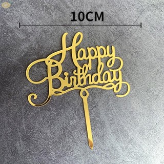 【VARSTR】Cake Topper 1pc 9.5-10cm Acrylic Golden/silvery/rose Gold/black Personalised 10g