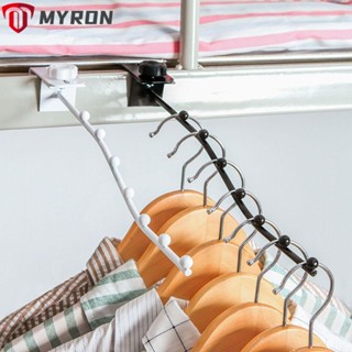 Myron ตะขอแขวนเสื้อผ้า เหล็ก สีเงิน ทนทาน ประหยัดพื้นที่ สําหรับแขวนเสื้อผ้า