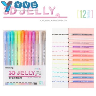 Yve ปากกาเจลลี่ เคลือบเงา 6/12 สี สําหรับวาดภาพ ระบายสี เซรามิค โลหะ แก้ว