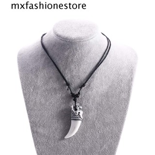 Mxfashione สร้อยคอโชคเกอร์ จี้ฟันหมาป่า แฮนด์เมด สไตล์เกาหลีวินเทจ สําหรับผู้ชาย