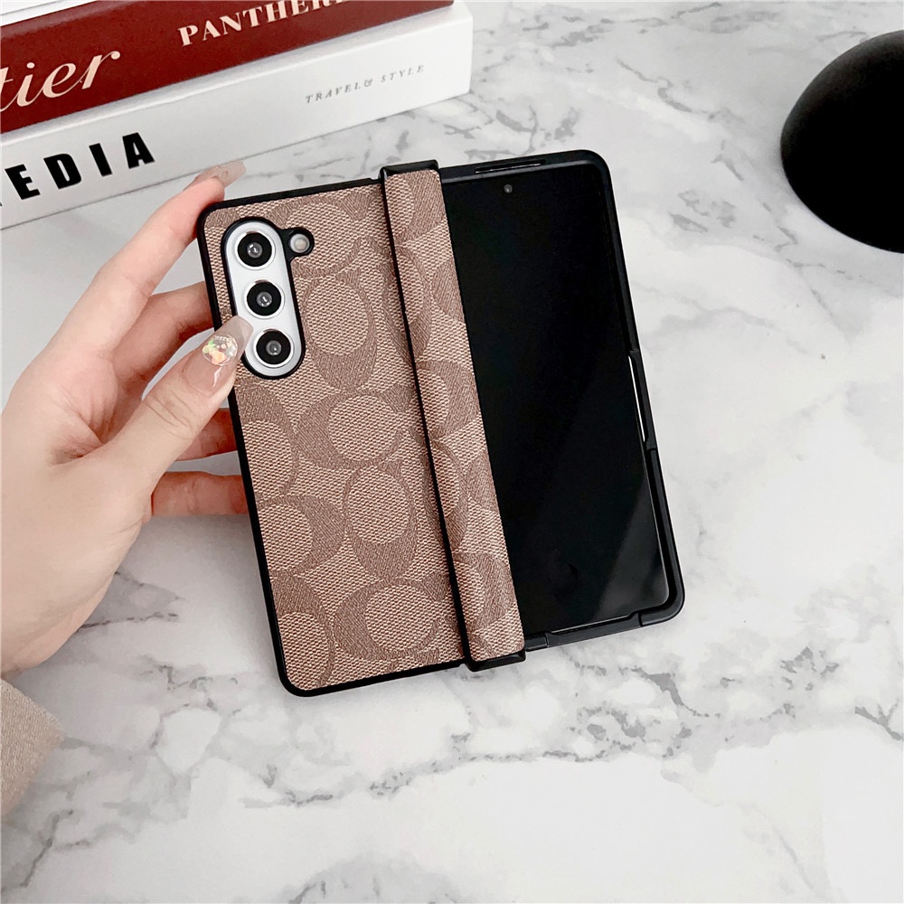 หรูหราหนัง PU พับกลับเคสโทรศัพท์สําหรับ Samsung Galaxy Z พับ 3 4 5 6 5G คลาสสิกเต็มรูปแบบการออกแบบที่ไม่ซ้ํากันปลอกสําหรับ Z Fold6 กันกระแทกฝาครอบป้องกัน