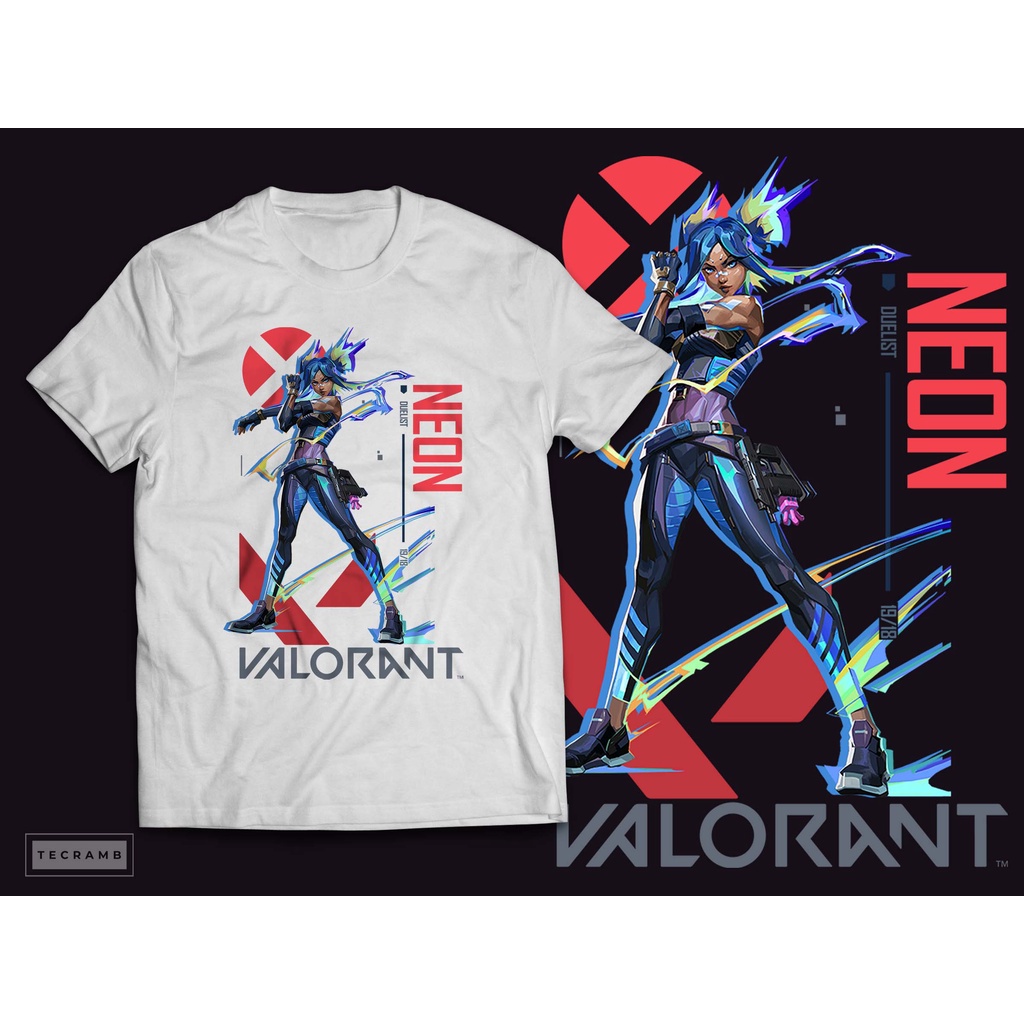 คอกลม ยินดีต้อนรับ 3 Neon in Valorant Agent Riot Tshirt_01
