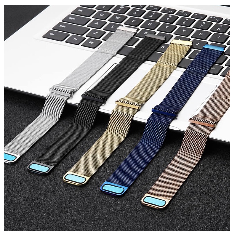 20 มม.22 มม.สายนาฬิกา Milanese สายสแตนเลสสําหรับ Huami Amazfit Bip6 Bip 5 Bip 3 Pro SU / GTS 2 3 4 mini / GTR4 GTR3 GTR2 2e