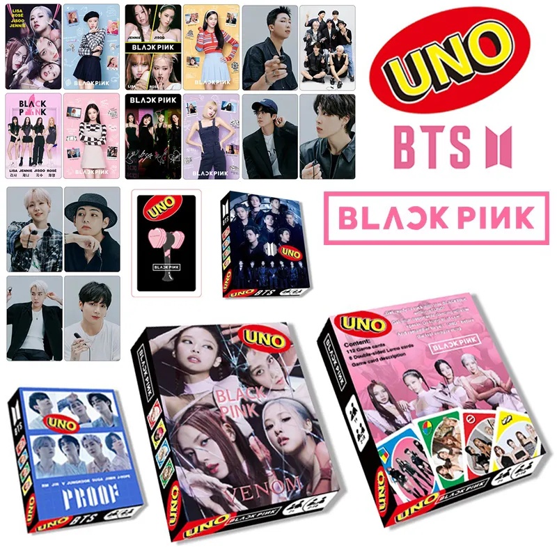 UNO Kpop Black and Pink Card BTS Board Game Character Korea Star Team Lomo Cards Family Party Entert